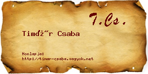 Timár Csaba névjegykártya
