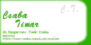 csaba timar business card